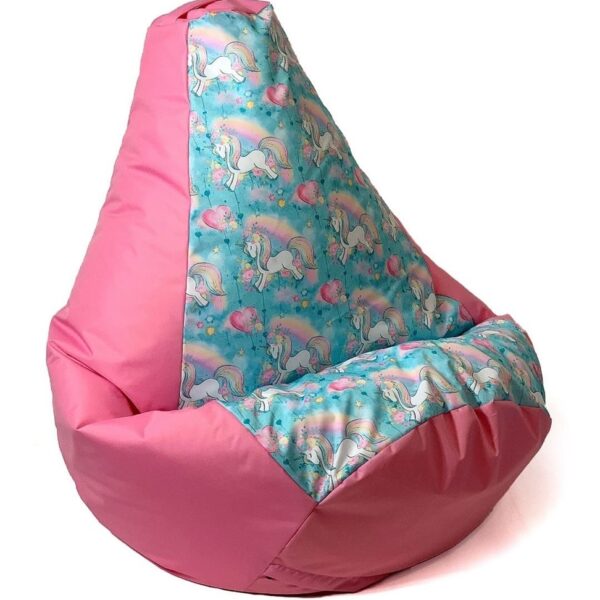 Sako bag pouffe Pear print pink-unicorn L 105 x 80 cm
