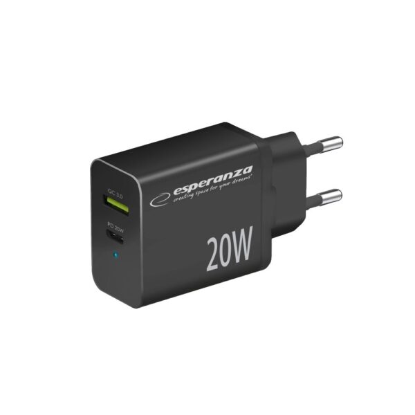 Esperanza EZC105K USB-C Χωρίς Καλώδιο 20W
