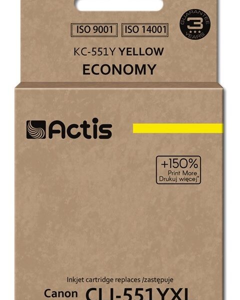 Actis Συμβατό Μελάνι Εκτυπωτή InkJet Canon CLI-551YXL 12ml Κίτρινο