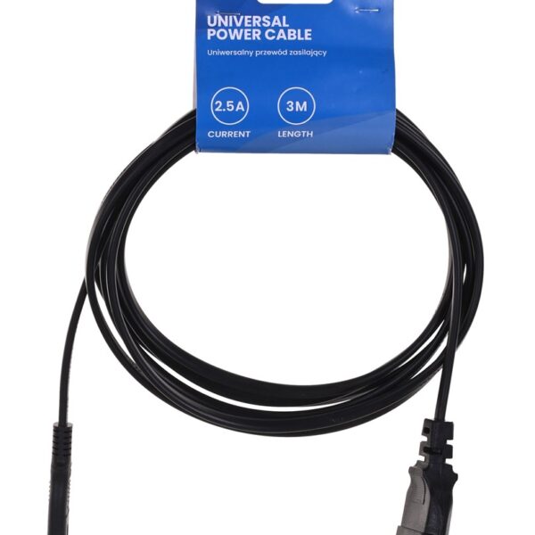 Savio Euro - IEC C7 Cable 3m Μαύρο (CL-105)