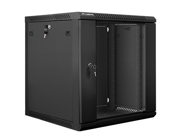 Lanberg Επιτοίχια Καμπίνα Rack 12U 60x60x64cm Μαύρο WF01-6612-10B