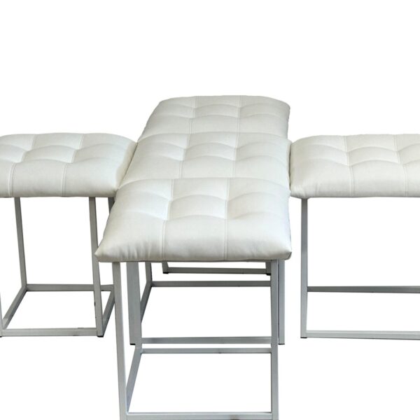 Puff-transformer 5in1 - 5 stools in 1 pouffe white eco leather