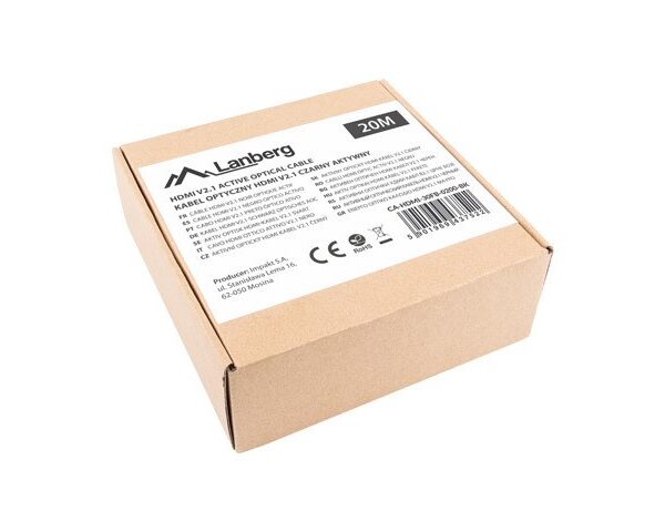 Lanberg HDMI 2.1 HDMI male - HDMI male 20m Μαύρο (CA-HDMI-30FB-0200-BK)