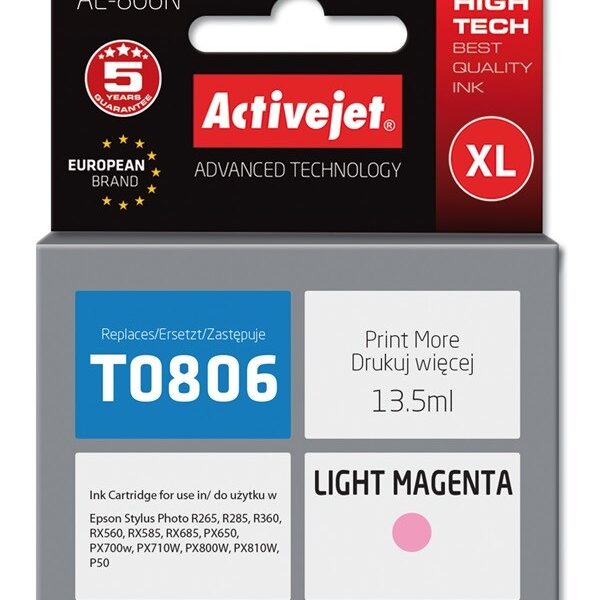 Active Jet Συμβατό Μελάνι Εκτυπωτή InkJet Epson T0806 13.5ml Ματζέντα