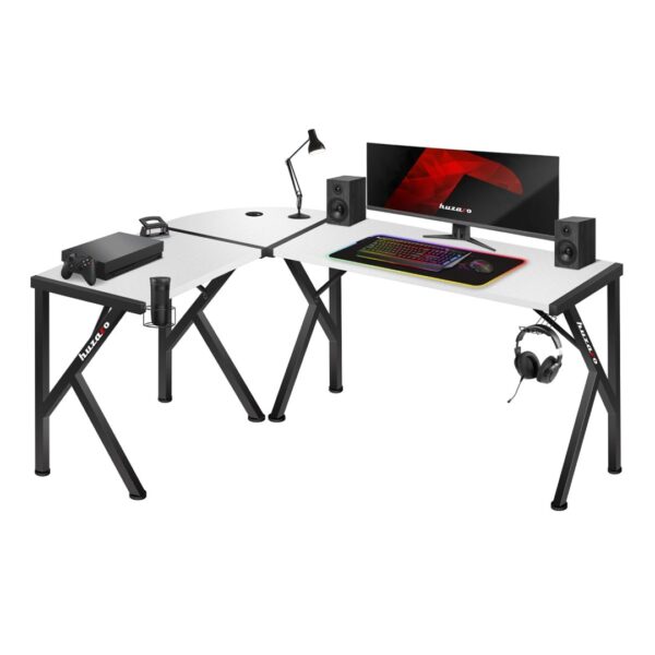 Γωνιακό Γραφείο Gaming Hero 6.3 154x117x74εκ. Λευκό