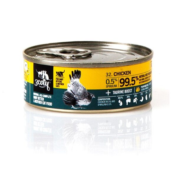 3COTY Chicken with spirulina For kittens and nursing cats - wet cat food - 80g