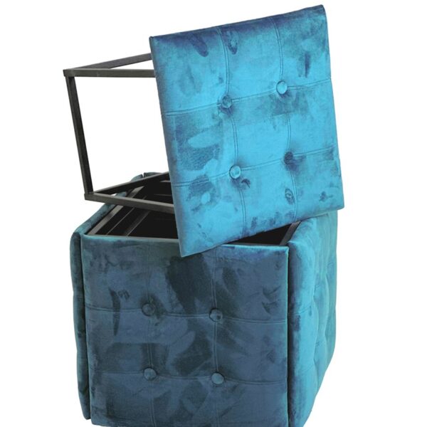 Puff-transformer 5in1 - 5 stools in 1 pouffe blue velvet