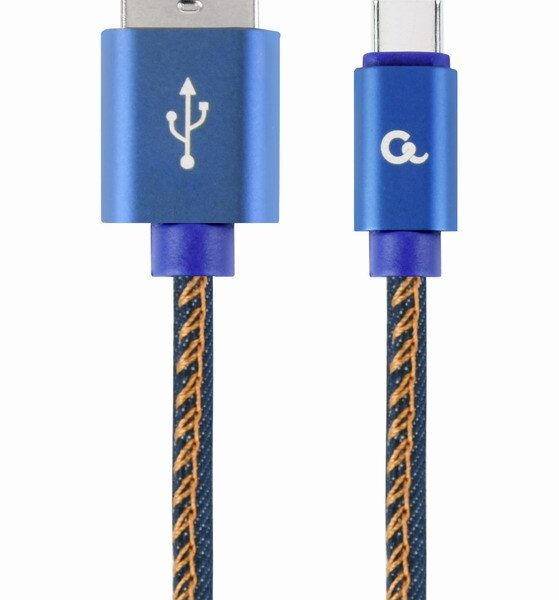 Gembird Premium jeans (denim) USB 2.0 USB-C male - USB-A 1m (CC-USB2J-AMCM-1M-BL)
