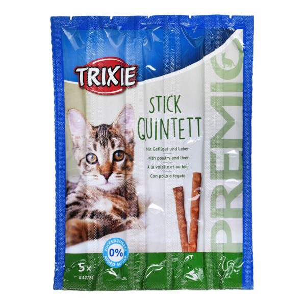 Trixie Stick Quintett Λιχουδιές σε Stick με Συκώτι / Κοτόπουλο με Πουλερικά & Συκώτι για Ενήλικες Γάτες 1τμχ 5gr