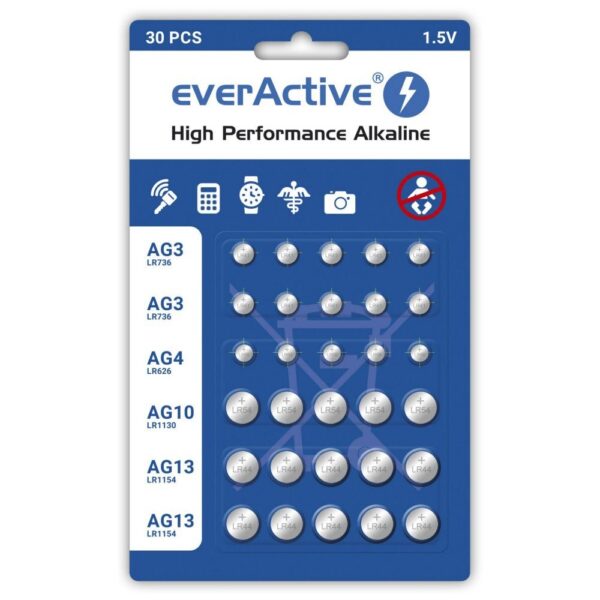 everActive Αλκαλικές Μπαταρίες Ρολογιών LR66 1.5V 30τμχ