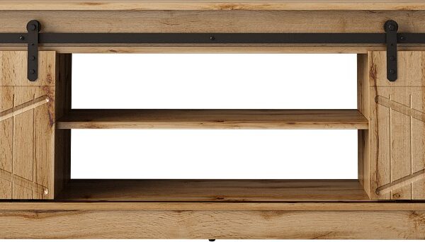 Έπιπλο Τηλεόρασης Γωνιακό Ξύλινο Granero RTV με Ρόδες & Φωτισμό LED Wotan Oak Μ200xΠ56.7xΥ35cm