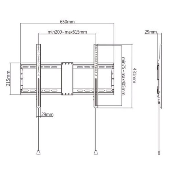 Gembird WM-80F-01 Βάση Τηλεόρασης Τοίχου έως 70kg