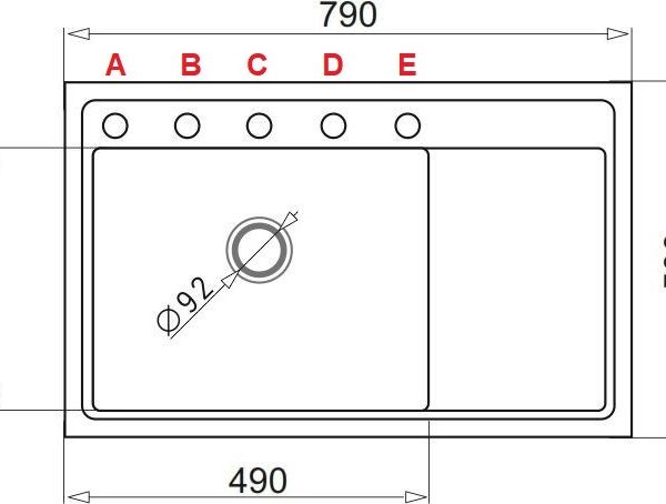 Pyramis Camea Ένθετος Νεροχύτης από Συνθετικό Γρανίτη Μ79xΠ50cm Μαύρος