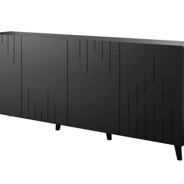 BARI chest of drawers 200x42x82 black matt
