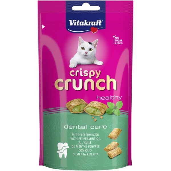 Vitakraft Crispy Crunch Dental Care Λιχουδιές Σνακ Γάτας με Δύοσμο 60gr