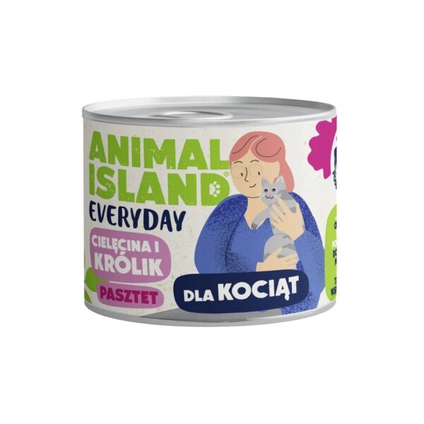 Animal Island Cielęcina Królik Dla Kociąt 185g