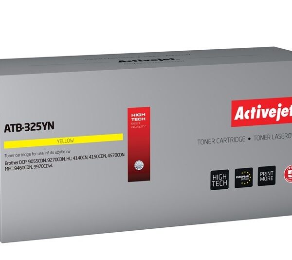 Active Jet Συμβατό Toner για Laser Εκτυπωτή Brother TN-325Y 3500 Σελίδων Κίτρινο