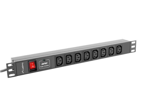 Lanberg Πολύπριζο Rack 1U PDU 8xIEC C13 Μαύρο