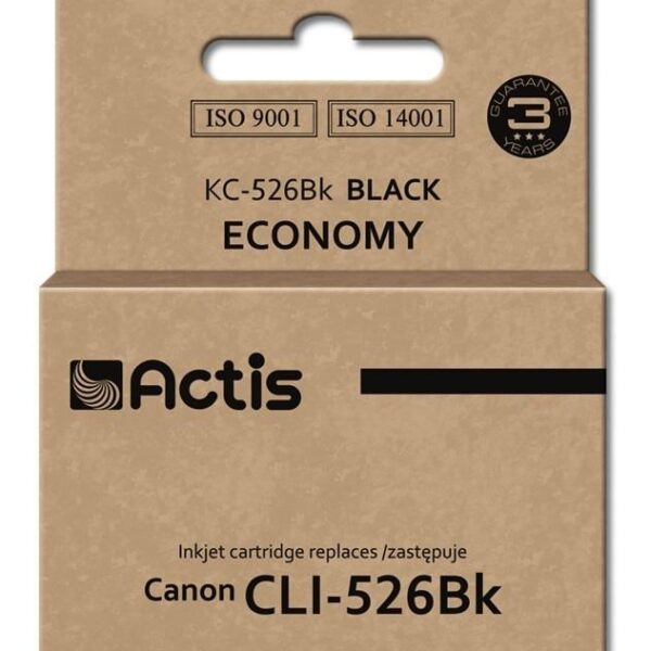 Actis Συμβατό Μελάνι Εκτυπωτή InkJet Canon CLI-526BK 10ml Μαύρο