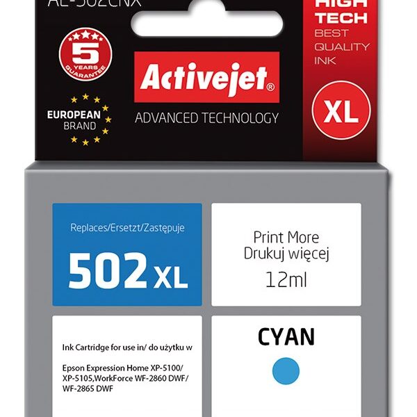 Active Jet Συμβατό Μελάνι Εκτυπωτή InkJet Epson 502XL W24010 12ml Κυανό