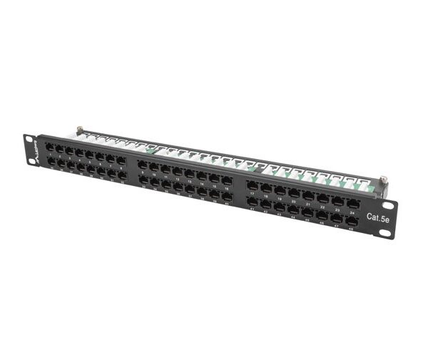 Lanberg Patch Panel για Rack 1U 19" 48 Θυρών cat5e Μαύρο