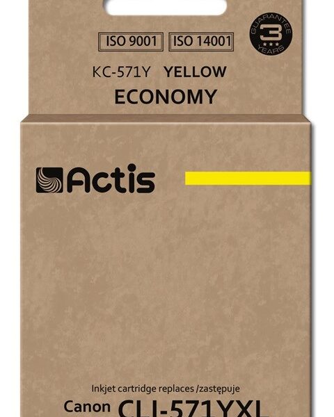 Actis Συμβατό Μελάνι Εκτυπωτή InkJet Canon CLI-571Y 12ml Κίτρινο