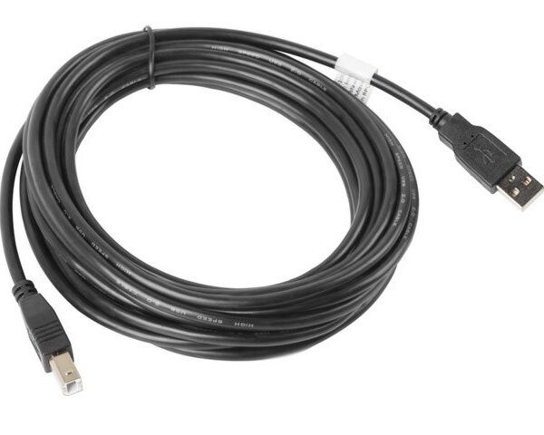 Lanberg USB 2.0 Cable USB-A male - USB-B male 5m (CA-USBA-10CC-0050-BK)