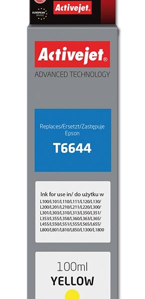 Active Jet Συμβατό Μελάνι Εκτυπωτή InkJet Epson T6644 100ml Κίτρινο