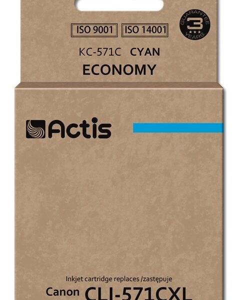 Actis Συμβατό Μελάνι Εκτυπωτή InkJet Canon CLI-571CXL 12ml Κυανό
