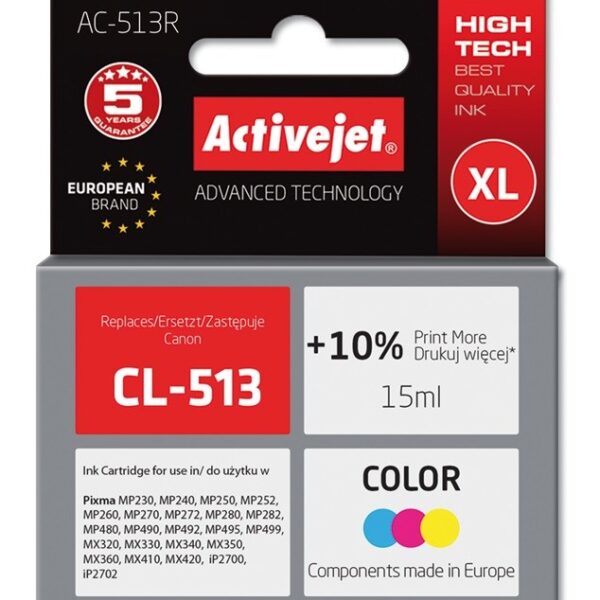 Active Jet Συμβατό Μελάνι Εκτυπωτή InkJet Canon CL-513 15ml Πολλαπλό (Color)