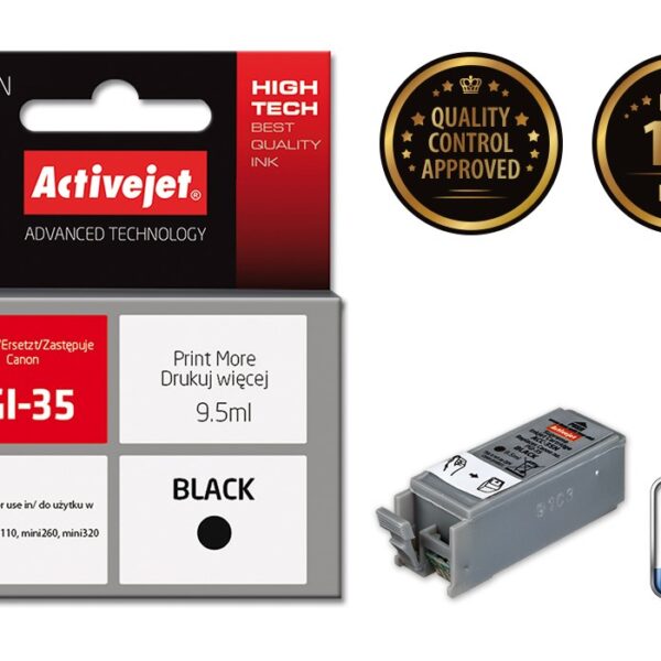 Active Jet Συμβατό Μελάνι Εκτυπωτή InkJet Canon PGI-35 9.5ml Μαύρο