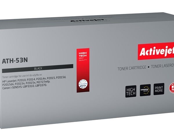Active Jet Συμβατό Toner για Laser Εκτυπωτή HP 53A Q7553A 3500 Σελίδων Μαύρο