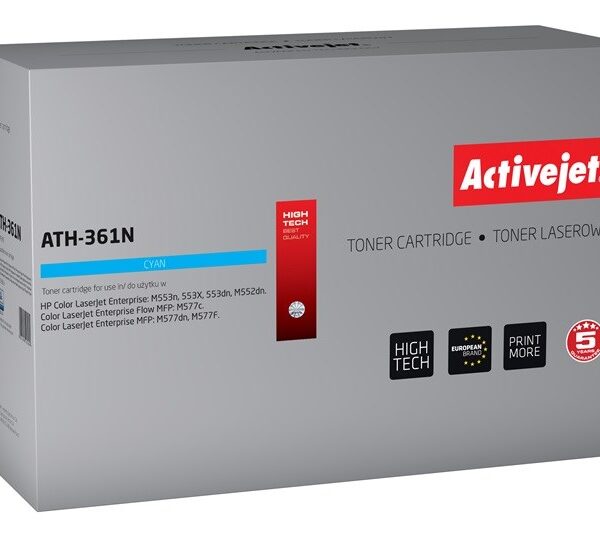 Active Jet Συμβατό Toner για Laser Εκτυπωτή HP 508A CF361A 5000 Σελίδων Κυανό