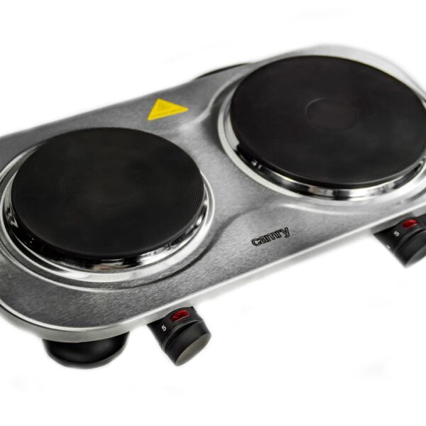 Camry Επιτραπέζια Εστία Εμαγιέ Διπλή Inox