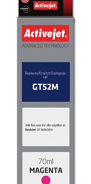 Active Jet Συμβατό Μελάνι Εκτυπωτή InkJet HP GT52M M0H55AE 70ml Ματζέντα