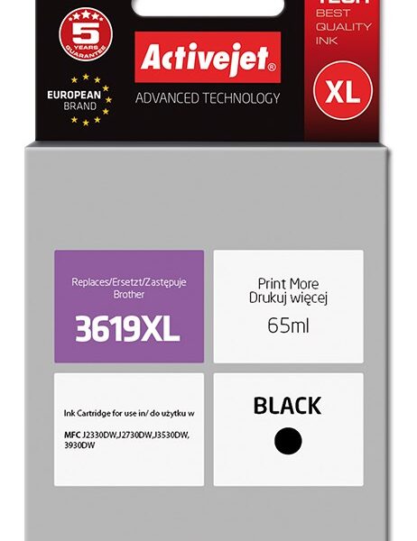 Active Jet Συμβατό Μελάνι Εκτυπωτή InkJet Brother LC-3619XL 65ml Μαύρο 1τμχ