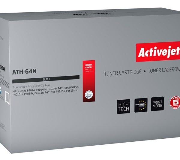 Active Jet Συμβατό Toner για Laser Εκτυπωτή HP 64A CC364A 10000 Σελίδων Μαύρο