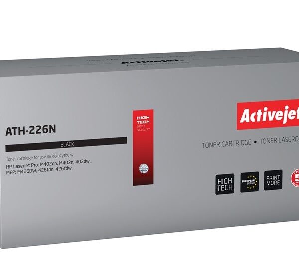 Active Jet Συμβατό Toner για Laser Εκτυπωτή HP 26A CF226A 3100 Σελίδων Μαύρο
