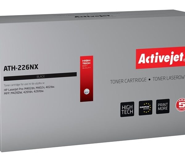 Active Jet Συμβατό Toner για Laser Εκτυπωτή HP 26X CF226X 9000 Σελίδων Μαύρο