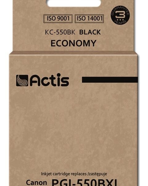 Actis Συμβατό Μελάνι Εκτυπωτή InkJet Canon PGI-550BK 23ml Μαύρο 1τμχ