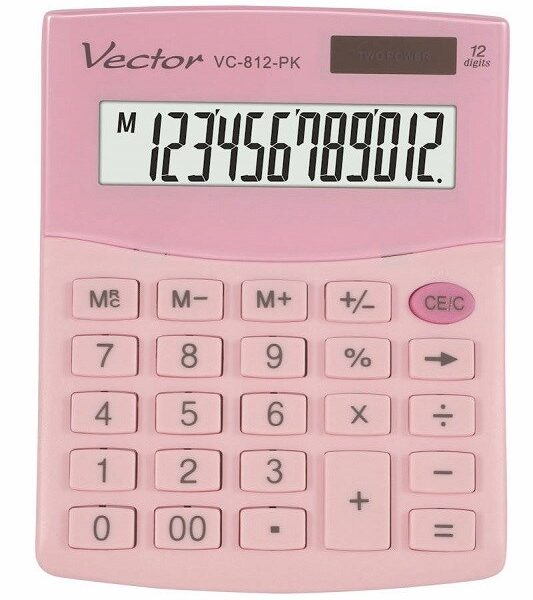 VECTOR CALCULATOR OFFICE KAV VC-812 PK PINK