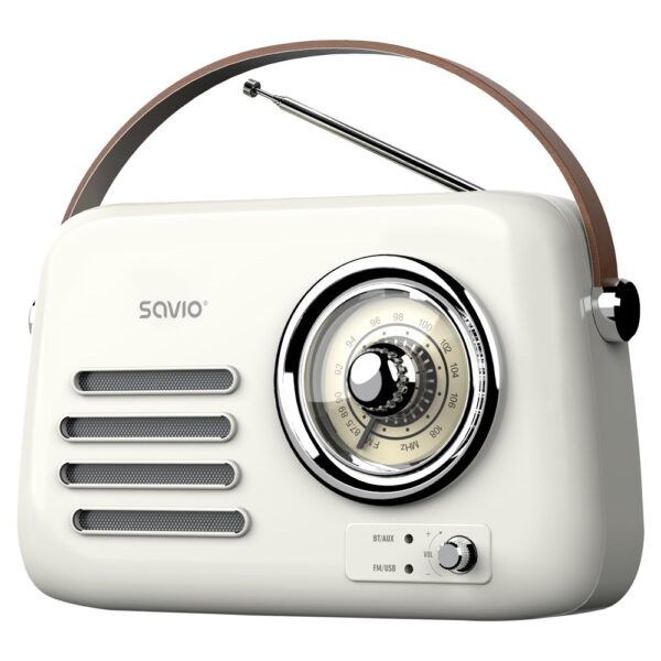 SAVIO RS-02 Portable Radio, White