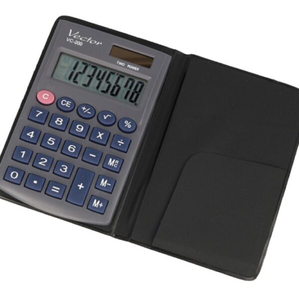 Vector KAV VC-200III pocket calculator, 8 digits, 62.5 x 98.5 mm, grey