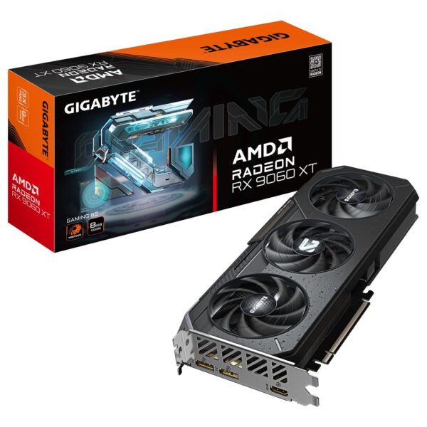 GIGABYTE Radeon RX 9060 XT GAMING 8G Graphics Card - 8GB GDDR6, 128bit, PCI-E 5.0, 3130 MHz Core Clock, 2 x DisplayPort, 1 x HDMI, GV-R9060XTGAMING-8GD