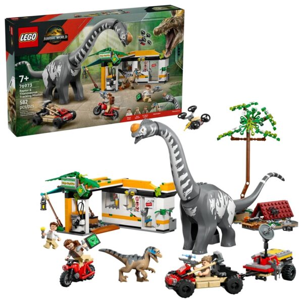 LEGO JURASSIC WORLD 76973 Raptor & Titanosaurus Tracking Mission