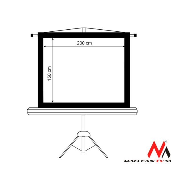 Projection Screen with Tripod Stand 200x150 MC-595 na stojaku 100 "4: 3